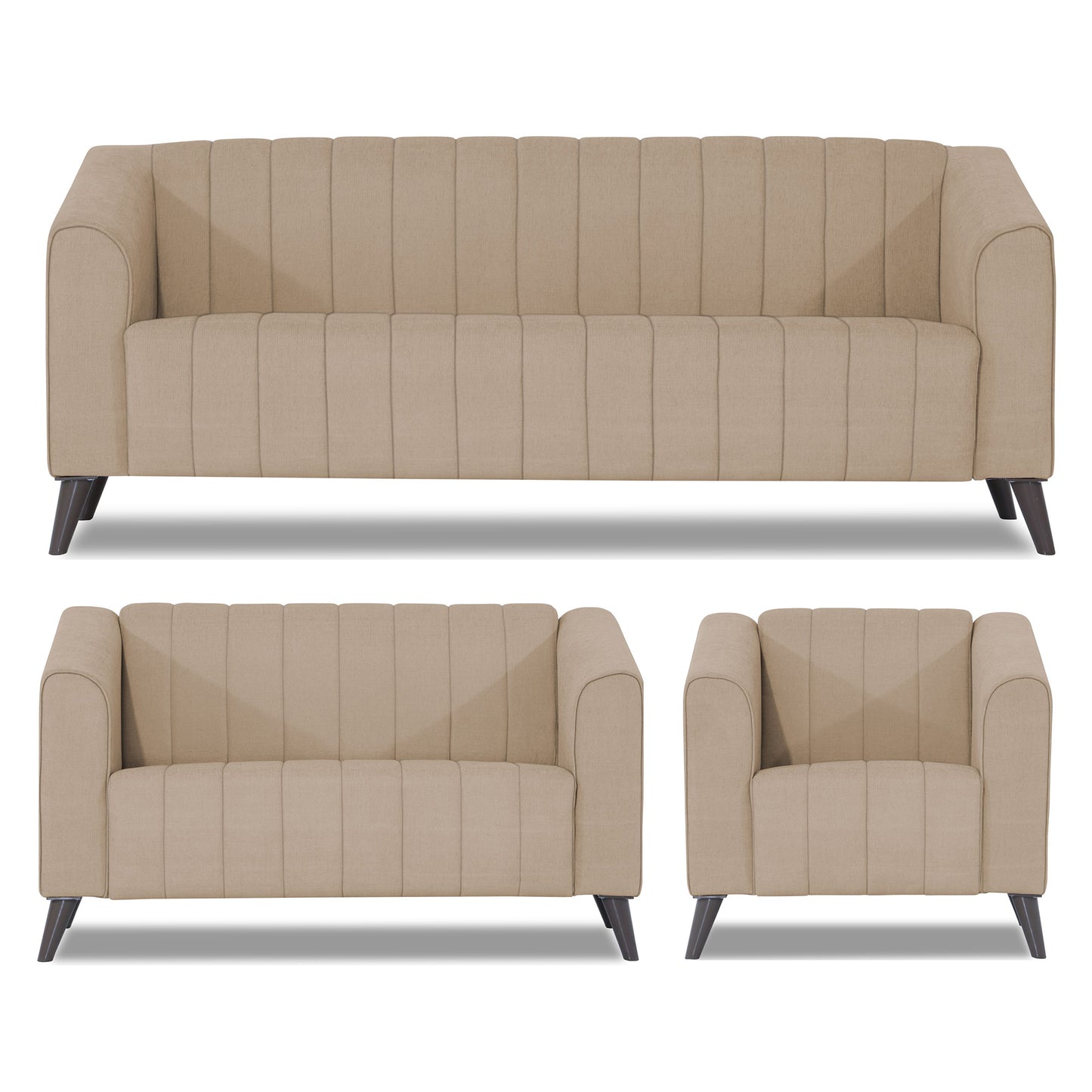 Adorn India Premium Laurel 3+2+1 6 Seater Sofa Set (Beige)