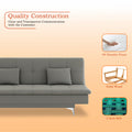 Adorn India Premium New Aspen 3 Seater Sofa Cum Bed 4X6 Velvet Suede with 2 Cushions (Color Grey) and Suitable for All Indoor, with 3 Years Warranty