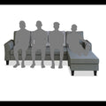 Maddox Stripes L Shape 5 Seater Sofa Set RHS (Grey)