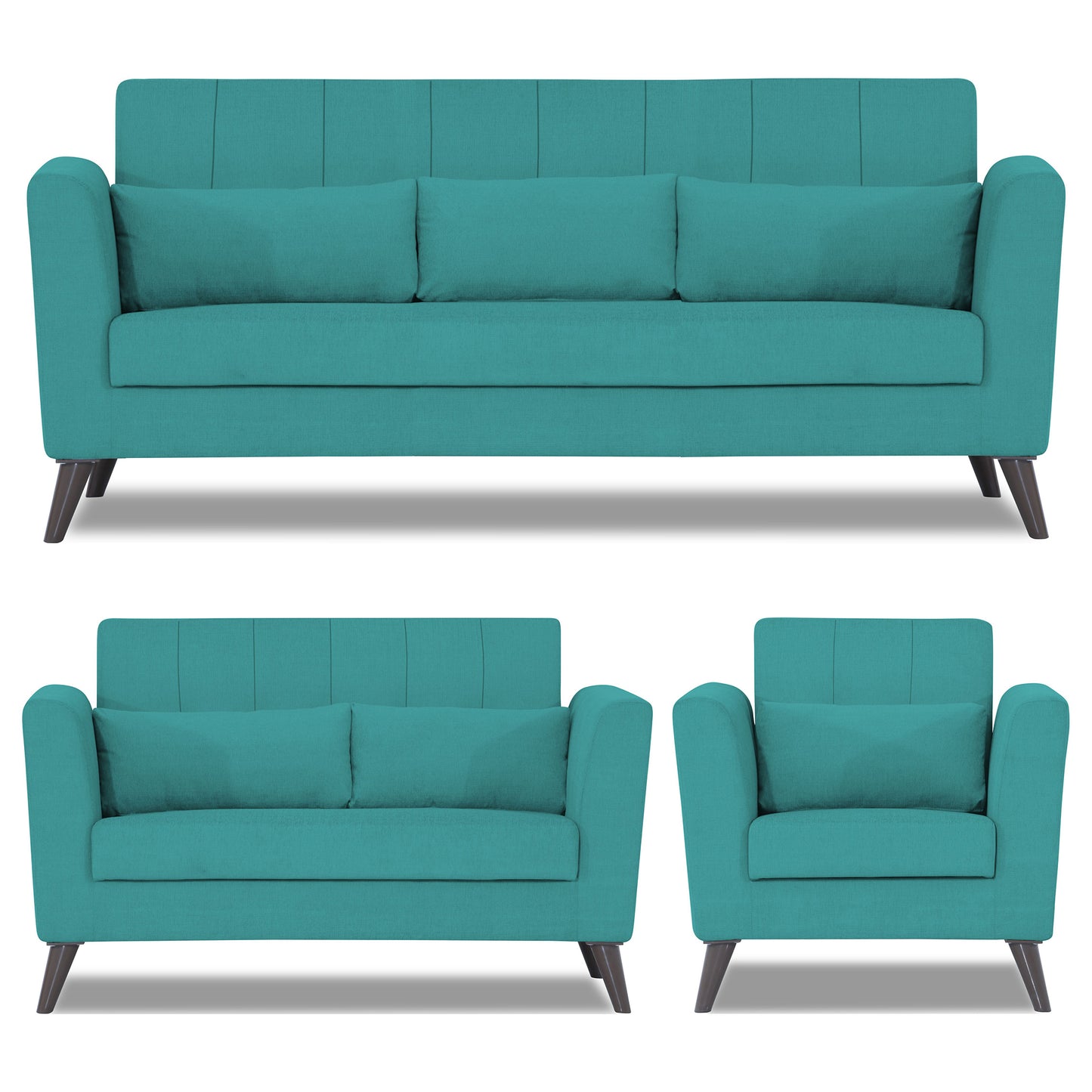 Adorn India Daniel 3+2+1 6 Seater Sofa Set (Aqua Blue)