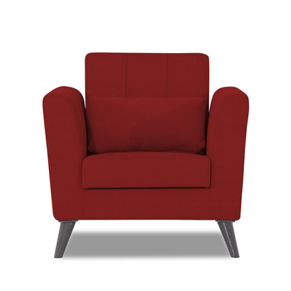 Adorn India Daniel 1 Seater Sofa (Red)