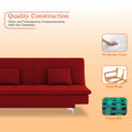 Adorn India Premium New Aspen 3 Seater Sofa Cum Bed 4X6 Velvet Suede with 2 Cushions (Color Red) and Suitable for All Indoor, with 3 Years Warranty