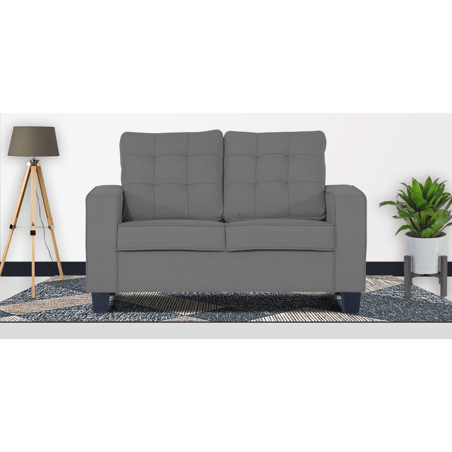 Adorn India Raptor 2 Seater Sofa (Grey)