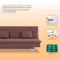 Adorn India Premium New Aspen 3 Seater Sofa Cum Bed 4X6 Velvet Suede with 2 Cushions (Color Pink) and Suitable for All Indoor, with 3 Years Warranty