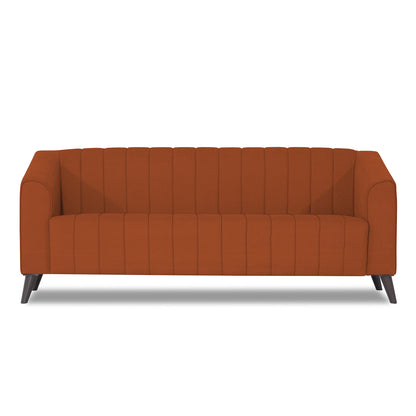 Adorn India Premium Laurel 3 Seater Sofa (Rust)