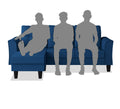 Adorn India Maddox Tufted L Shape 4 Seater Sofa Set (Blue)