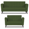 Adorn India Dannis 3+2 5 Seater Sofa Set (Green) (3 Year Warranty)
