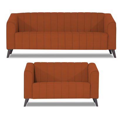 Adorn India Premium Laurel 3+2 5 Seater Sofa Set (Rust)