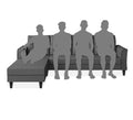Adorn India Maddox Tufted L Shape 5 Seater Sofa Set LHS (Grey) (3 Year Warranty)