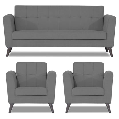 Adorn India Dannis 3+1+1 5 Seater Sofa Set (Grey)