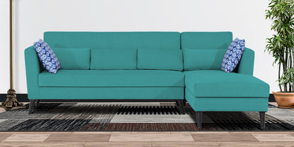 Adorn India Daniel L Shape 6 Seater Sofa Set RHS (Aqua Blue)