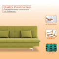 Adorn India Premium New Aspen 3 Seater Sofa Cum Bed 4X6 Velvet Suede with 2 Cushions (Color Light Green) and Suitable for All Indoor, with 3 Years Warranty