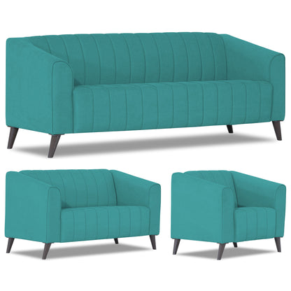 Adorn India Premium Laurel 3+2+1 6 Seater Sofa Set (Aqua Blue)