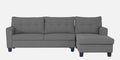 Adorn India Moris L Shape 6 Seater Sofa Set RHS (Grey) (3 Year Warranty)