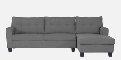 Adorn India Moris L Shape 6 Seater Sofa Set RHS (Grey)