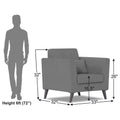 Adorn India Daniel 1 Seater Sofa (Grey) (3 Year Warranty)