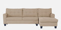 Adorn India Moris L Shape 6 Seater Sofa Set RHS (Beige) (3 Year Warranty)
