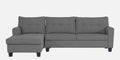 Adorn India Moris L Shape 6 Seater Sofa Set LHS (Grey) (3 Year Warranty)