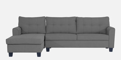 Adorn India Moris L Shape 6 Seater Sofa Set LHS (Grey)