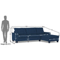 Adorn India Premium Raptor L Shape 6 Seater Sofa Set (RHS) (Blue)
