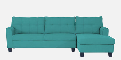 Adorn India Moris L Shape 6 Seater Sofa Set RHS (Aqua Blue)