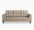 Adorn India Maddox Tufted 3 Seater Sofa (Beige) (3 Year Warranty)