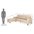 Darcy L Shape 6 Seater Sofa Set (LHS) (Beige)