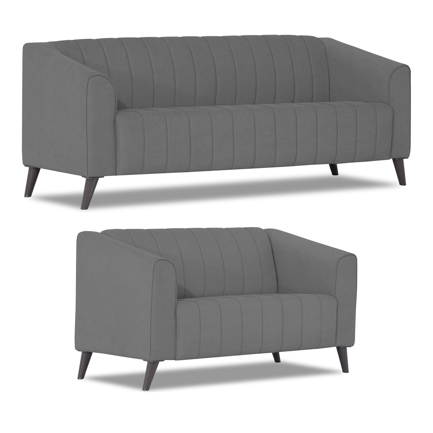 Adorn India Premium Laurel 3+2 5 Seater Sofa Set (Grey)