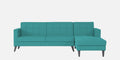 Adorn India Chilly L Shape 6 Seater Sofa Set RHS (Aqua Blue) (3 Year Warranty)