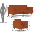 Adorn India Dannis 3+1+1 5 Seater Sofa Set (Rust) (3 Year Warranty)