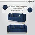 Adorn India Premium Mystic - 3 Years Warranty - 3+2 Sofa Set Velvet Suede Fabric - Blue