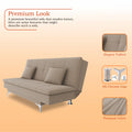 Adorn India Premium New Aspen 3 Seater Sofa Cum Bed 4X6 Velvet Suede with 2 Cushions (Color Light Beige) and Suitable for All Indoor, with 3 Years Warranty
