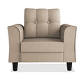 Adorn India Maddox Tufted 1 Seater Sofa (Beige) (3 Year Warranty)
