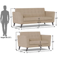 Adorn India Dannis 3+2 5 Seater Sofa Set (Beige) (3 Year Warranty)