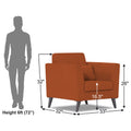 Adorn India Daniel 1 Seater Sofa (Rust) (3 Year Warranty)