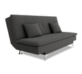 Adorn India Premium New Aspen 3 Seater Sofa Cum Bed 4X6 Velvet Suede with 2 Cushions (Color Dark Grey) and Suitable for All Indoor, with 3 Years Warranty