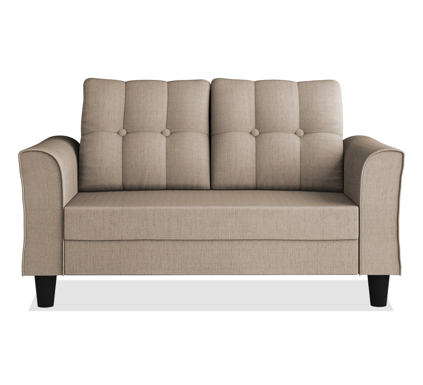 Adorn India Maddox 2 Seater Sofa (Beige)