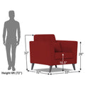 Adorn India Daniel 1 Seater Sofa (Red) (3 Year Warranty)
