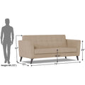 Adorn India Dannis 3 Seater Sofa (Beige) (3 Year Warranty)