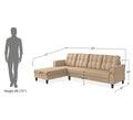 Adorn India Maddox Tufted L Shape 6 Seater Sofa Set Lhs (Beige) (3 Year Warranty)
