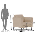 Adorn India Dannis 1 Seater Sofa (Beige) (3 Year Warranty)