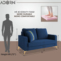 Adorn India Premium Chandler - 3 Years Warranty - 2 Seater Sofa Velvet Suede Fabric - Blue