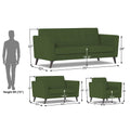 Adorn India Dannis 3+2+1 6 Seater Sofa Set (Green) (3 Year Warranty)
