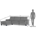 Adorn India Premium Raptor L Shape 6 Seater Sofa Set (LHS) (Grey)