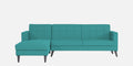 Adorn India Chilly L Shape 6 Seater Sofa Set LHS (Aqua Blue) (3 Year Warranty)