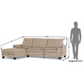 Adorn India Premium Raptor L Shape 6 Seater Sofa Set (LHS) (Beige)