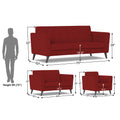 Adorn India Dannis 3+2+1 6 Seater Sofa Set (Red) (3 Year Warranty)
