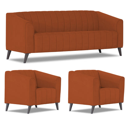 Adorn India Premium Laurel 3+1+1 5 Seater Sofa Set (Rust)