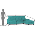Adorn India Premium Raptor L Shape 6 Seater Sofa Set (RHS) (Aqua Blue)