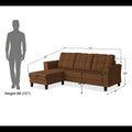 Maddox Tufted L Shape 4 Seater Sofa Set (Brown)